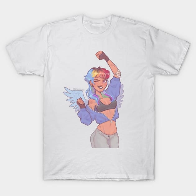 Rainbow Dash human version T-Shirt by Anemonaii